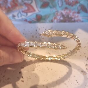 New 18k Gold Stainless Steel Luxury Designer Style Cubic Zirconia Bracelet